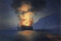 Barco que explota Ivan Aivazovsky Paisaje marino